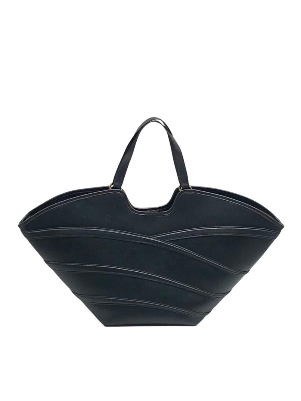 I.N.C. International Concepts Black Faux Leather Zavaa Medium Tote Bag